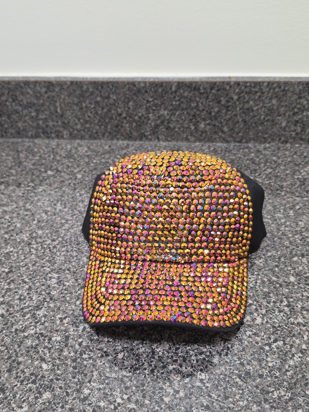 Embellished Iridescent Crystal Baseball Caps - Women Accessories